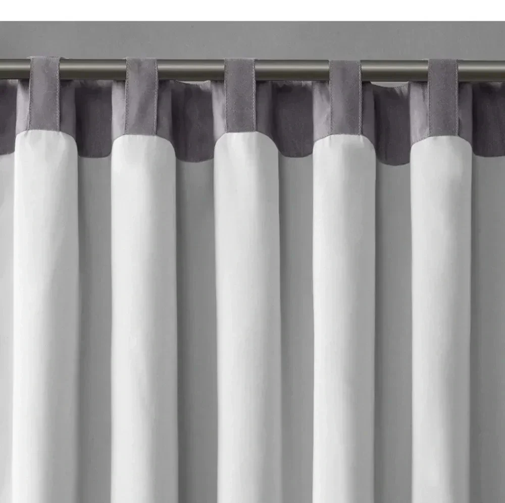 1 Window Panel Curtain Lined Embroidered Gray Grey Size 50